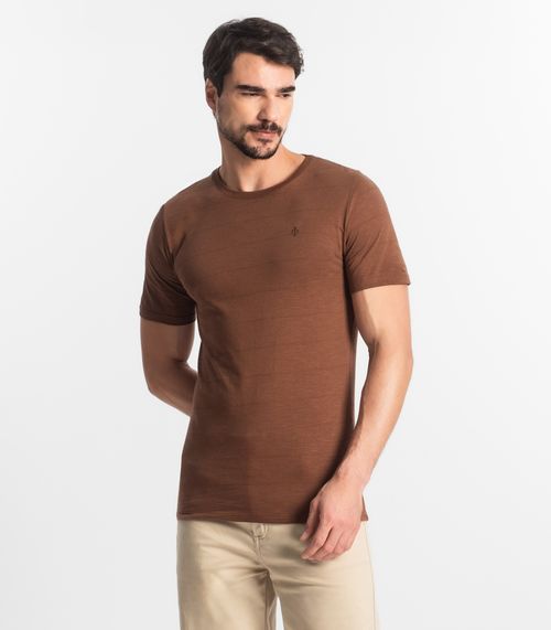 Camiseta Masculina Meia Malha Diametro Marrom