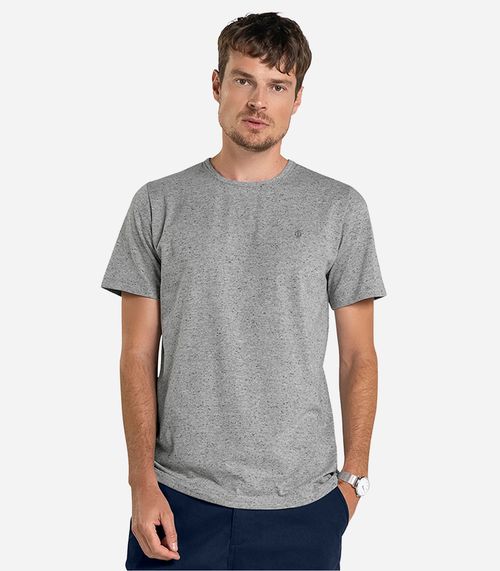 Camiseta Masculina Básica Malha Botonê Diametro Cinza