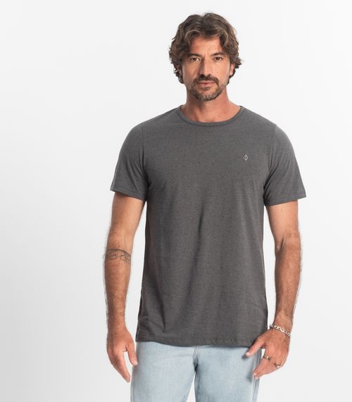 Camiseta Masculina Básica Malha Botonê Diametro Cinza