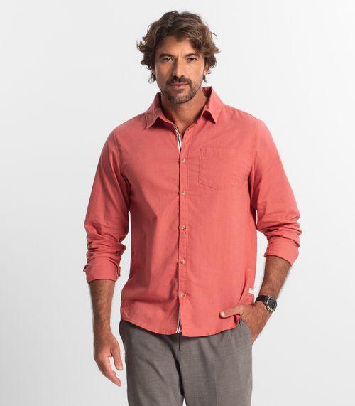 Camisa Masculina Manga Longa Diametro Laranja