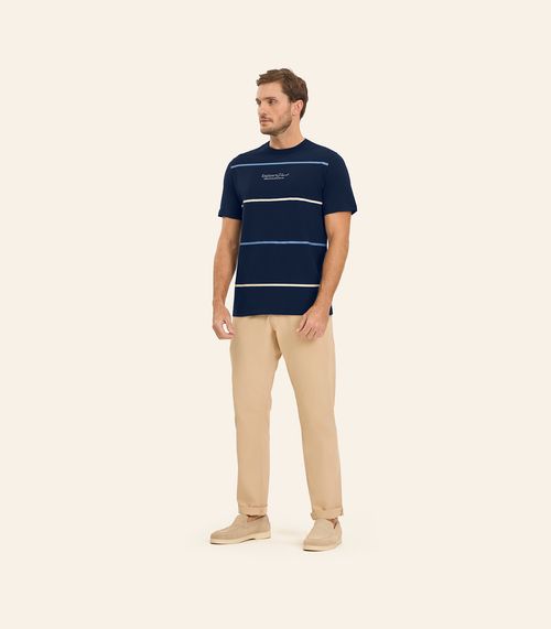 Camiseta Masculina em Meia Malha Diametro Azul