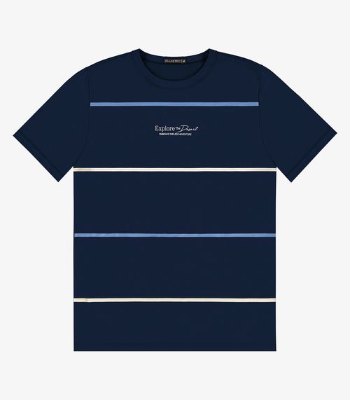 Camiseta Masculina em Meia Malha Diametro Azul