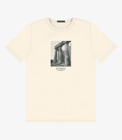 Camiseta Masculina em Meia Malha Diametro Bege