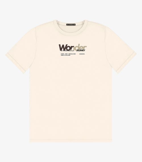 Camiseta Masculina em Meia Malha Diametro Bege