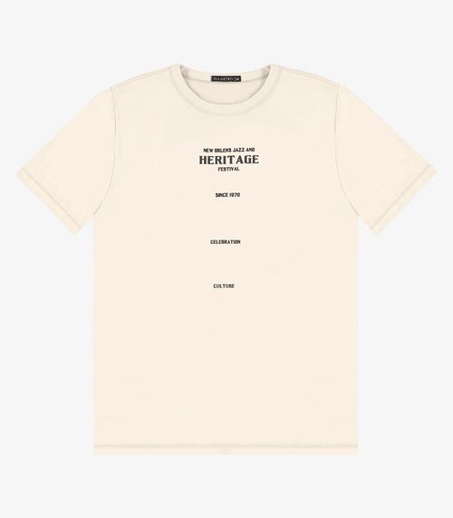 Camiseta Masculina em Meia Malha Diametro Bege