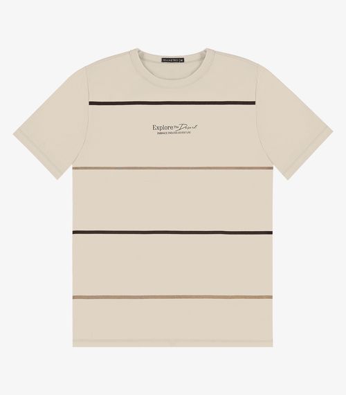Camiseta Masculina em Meia Malha Diametro Bege
