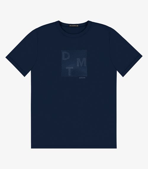 Camiseta Masculina em Meia Malha Diametro Azul