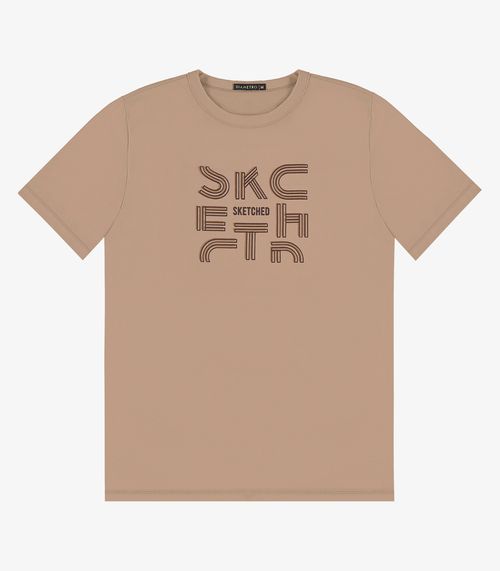 Camiseta Masculina em Meia Malha Diametro Marrom