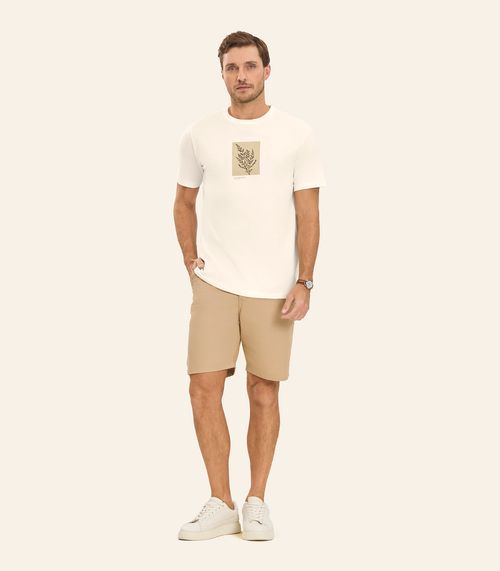 Camiseta Masculina em Meia Malha Diametro Bege