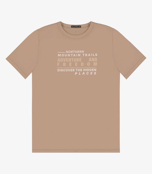 Camiseta Masculina em Meia Malha Diametro Marrom