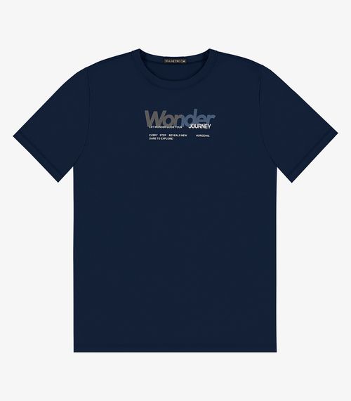 Camiseta Masculina em Meia Malha Diametro Azul
