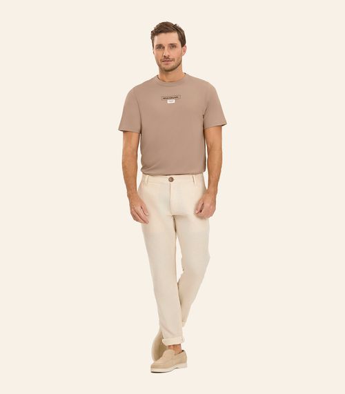 Camiseta Masculina em Meia Malha Diametro Marrom