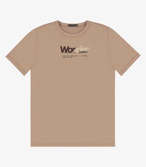 Camiseta Masculina em Meia Malha Diametro Marrom