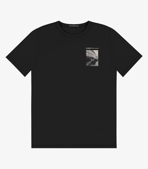 Camiseta Masculina em Meia Malha Diametro Preto