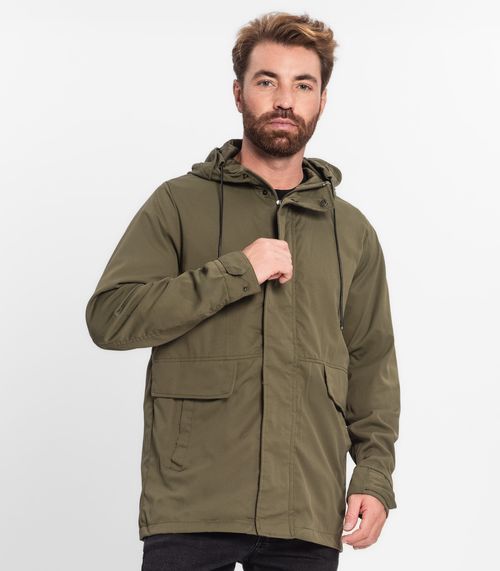 Jaqueta Parka Masculina Em Sarja Diametro Verde