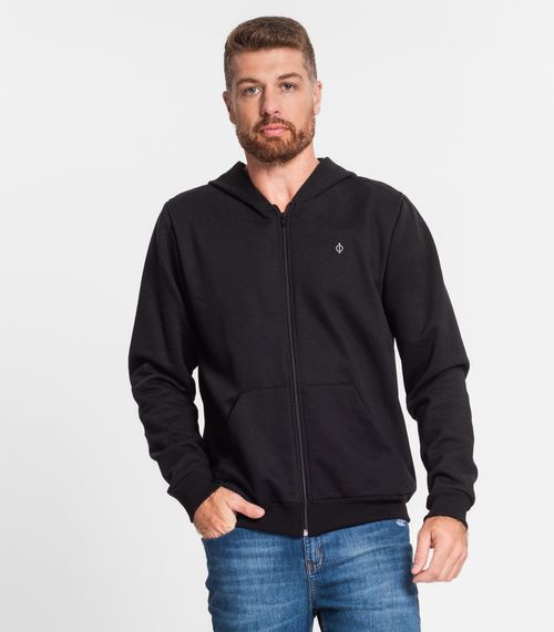 Jaqueta Masculina Plus Moletom Premium Diametro Preto