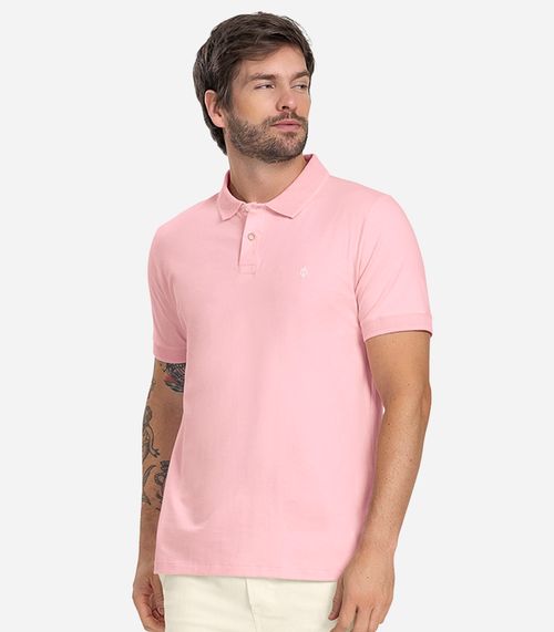 Polo Masculina Cotton Leve Diametro Rosa