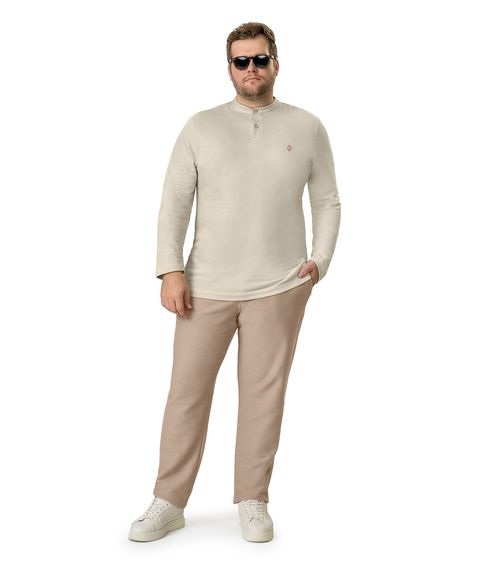 Calça Masculina Plus Size Moletinho Diametro Marrom
