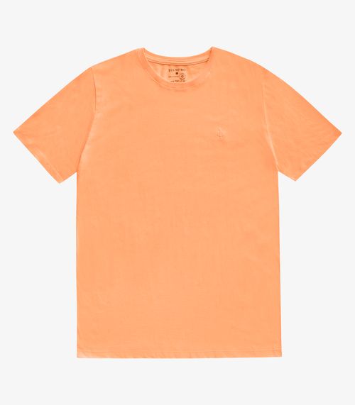 Camiseta Masculina Básica Meia Malha Diametro Laranja