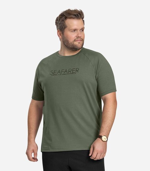 Camiseta Masculina Plus Size Cotton Leve Diametro Verde