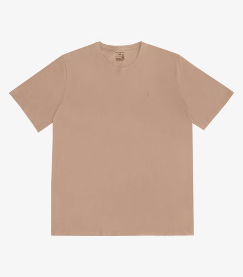 Camiseta Masculina Plus Size Meia Malha Diametro Marrom