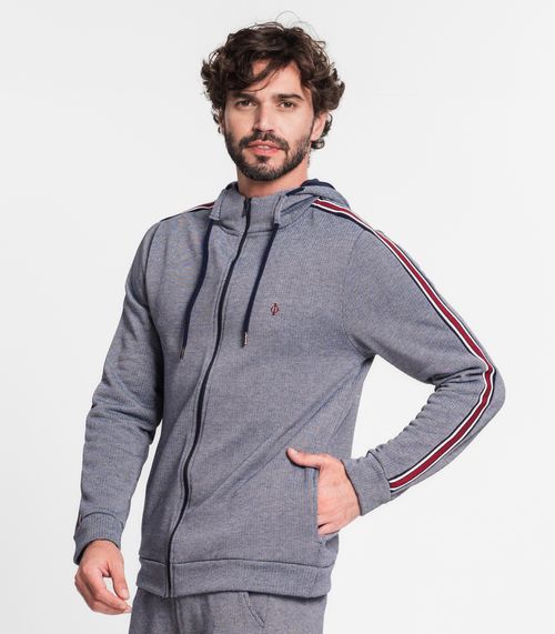 Jaqueta Com Capuz Masculina Diametro Azul