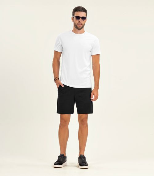 Camiseta Masculina Básica Meia Malha Diametro Branco