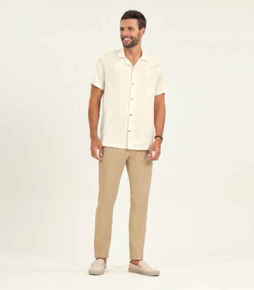 Camisa Em Viscolinho Masculina Diametro Bege