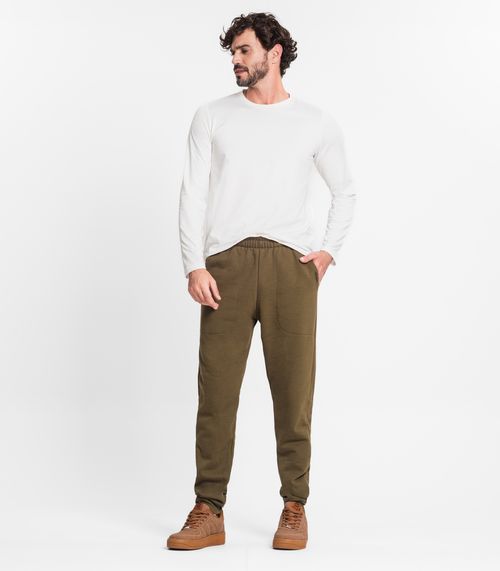 Calça Masculina Plus Size Em Moletom Diametro Verde
