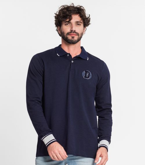 Blusa Manga Longa Masculino Em Moletinho Diametro Azul