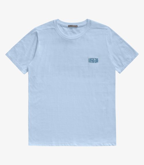 Camiseta Masculina Malha Maquinetada Diametro Azul