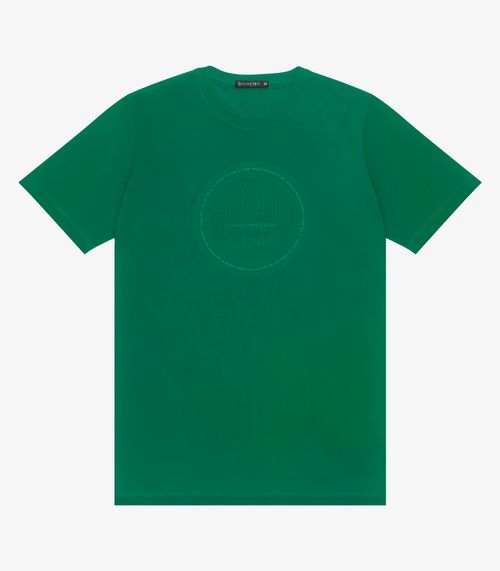 Camiseta Masculina Manga Curta Meia Malha Diametro Verde