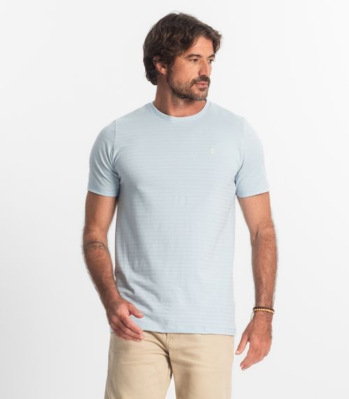 Camiseta Masculina Cotton Listrado Diametro Azul