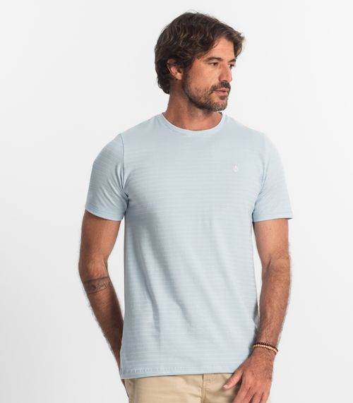 Camiseta Masculina Cotton Listrado Diametro Azul