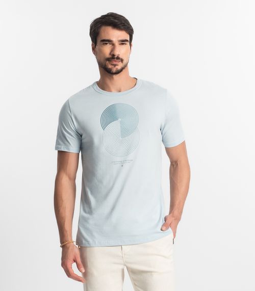Camiseta Masculina Meia Malha Diametro Azul