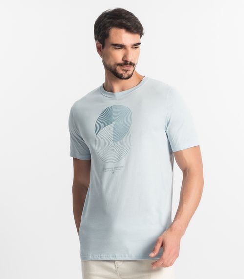 Camiseta Masculina Meia Malha Diametro Azul