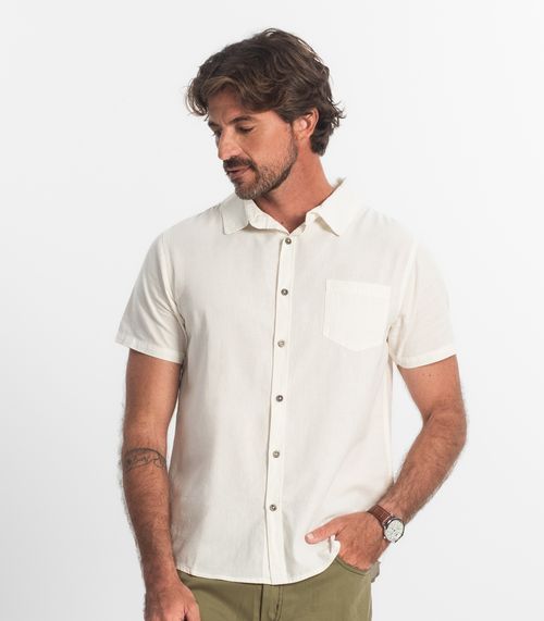 Camisa Masculina Em Tricoline Diametro Bege