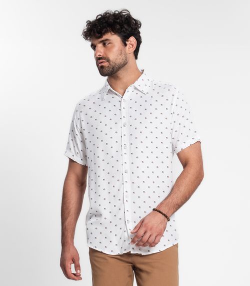 Camisa Masculina Em Viscose Diametro Branco