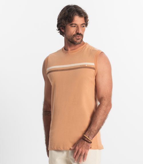 Regata Masculina Meia Malha Diametro Marrom