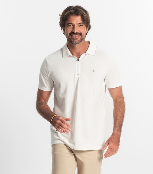 Polo Masculina Pique Diametro Bege