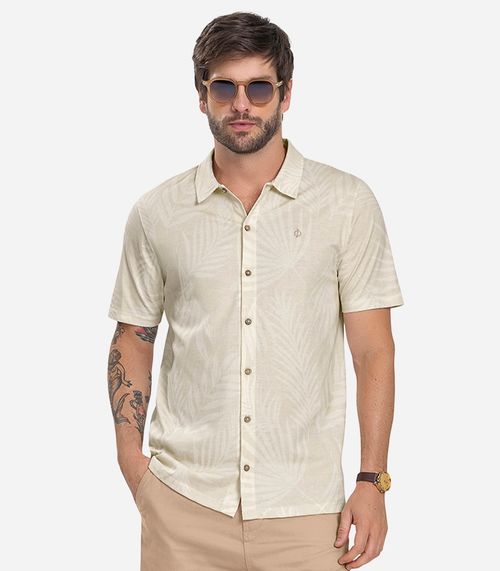 Camisa Masculina Meia Malha Diametro Bege