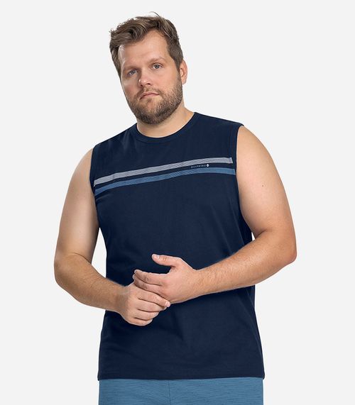 Regata Masculina Plus Size Diametro Azul