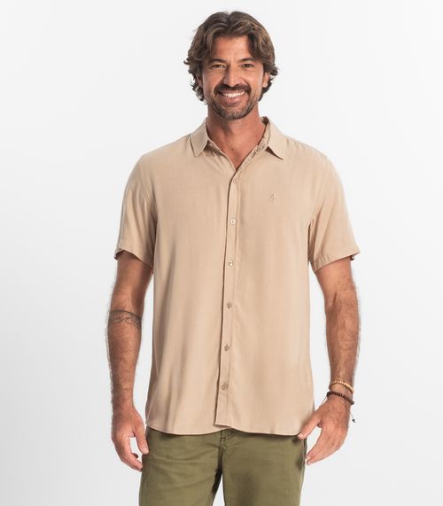 Camisa Masculina Viscolinho Diametro Marrom