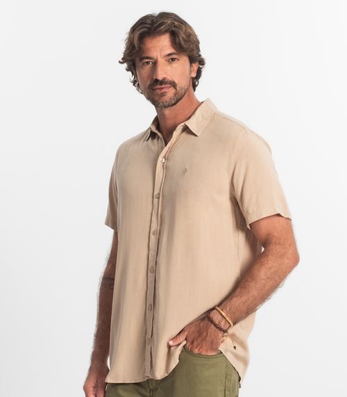 Camisa Masculina Viscolinho Diametro Marrom