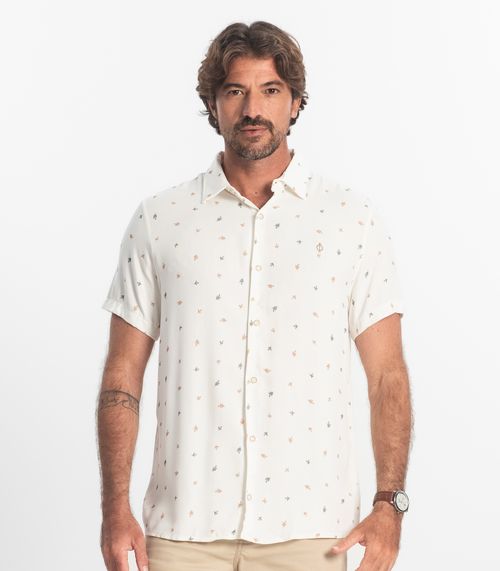 Camisa Masculina Viscose Diamentro Bege