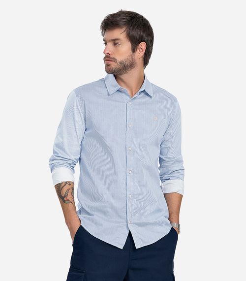 Camisa Manga Longa Diametro Azul