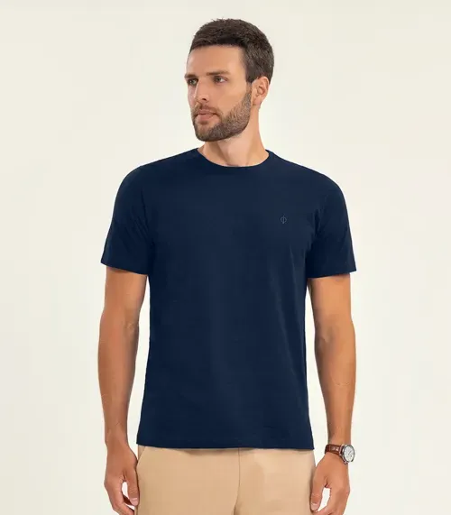 Camiseta Masculina Meia Malha Diametro Azul