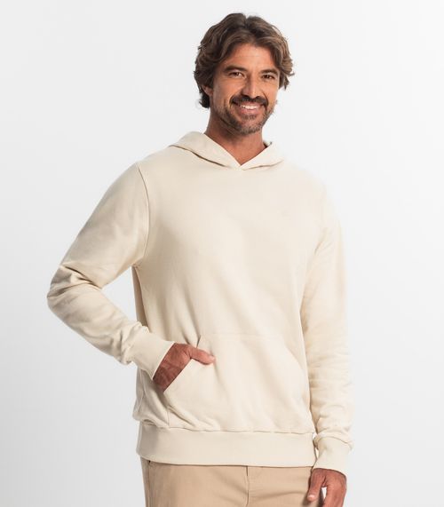 Blusão Masculino Básico com Capuz Diametro Bege
