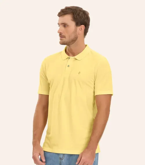 Camisa Polo Básica Masculina Diametro Amarelo