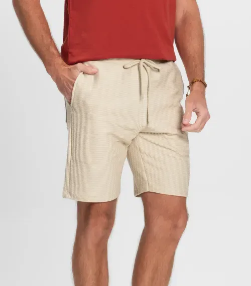 Bermuda Masculino de Moletinho Gorgurinho Diametro Bege